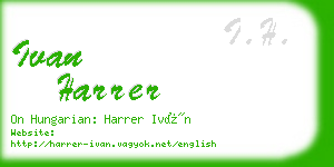 ivan harrer business card